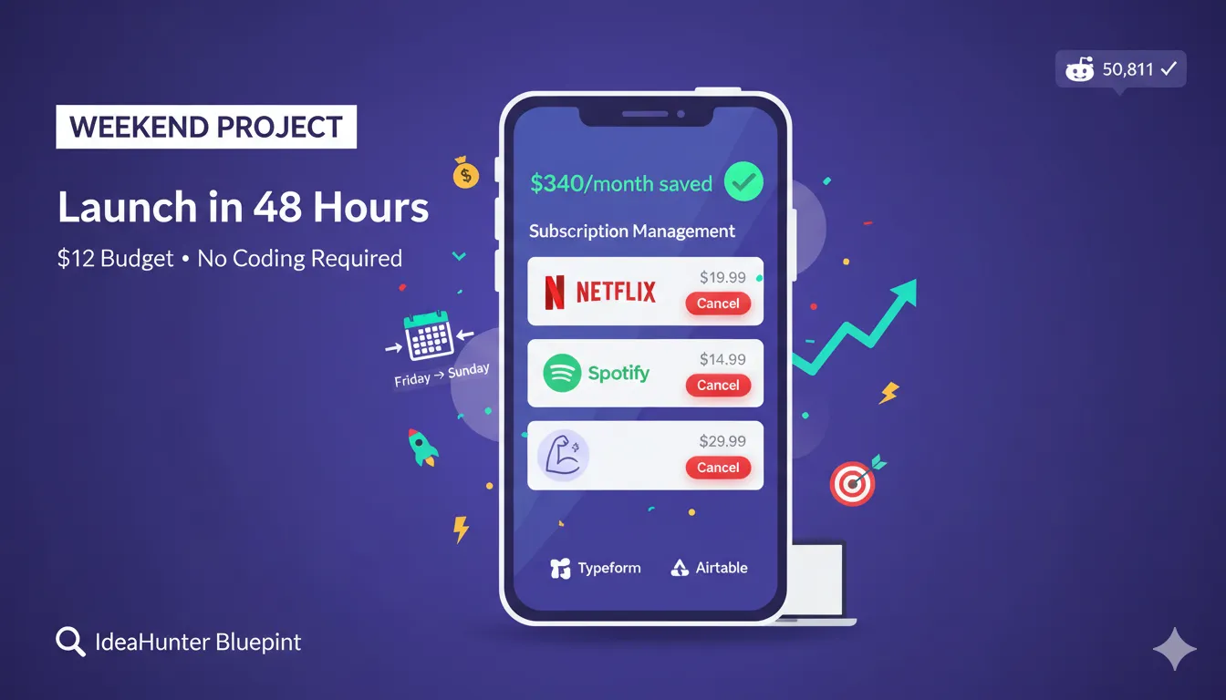 Weekend Launch Opportunity - Subscription Tracker App Blueprint